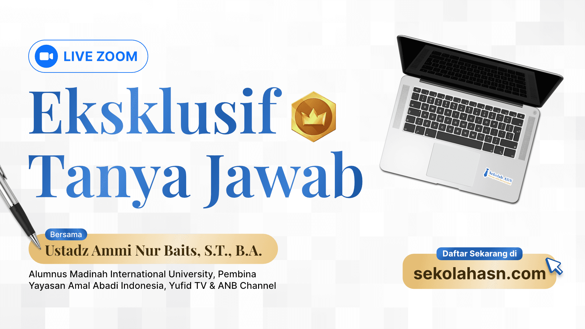 Eksklusif Tanya Jawab Live Zoom bersama Ustadz Ammi Nur Baits
